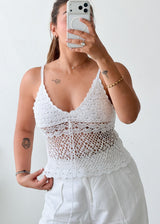 Size XS-S White Crochet Lace Cami Top