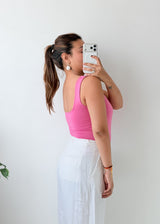 Size S-M Pink Corset Square Neck Bodysuit