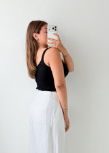 Size M-L Black Ribbed Top