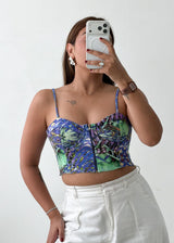 Size XS Multicolor Printed Corset Top