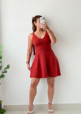Size XS-M Red Fit & Flare Mini Dress