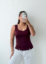 Size M-L Burgundy Fitted Tank Top