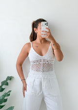 Size XS-S White Crochet Lace Cami Top