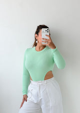 Size XS-S Mint Green Cutout Bodysuit