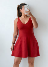Size XS-M Red Fit & Flare Mini Dress
