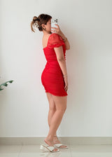 Size XS-S Red Ruched Mini Dress
