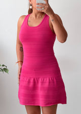Size S-M Pink Textured Sleeveless Mini Dress