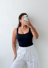 Size XS-S Black Scoop Neck Bodysuit