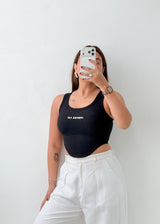 Size XS-S Black Graphic Crop Tank Top
