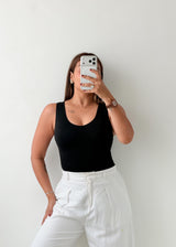 Size XS-S Black Scoop Neck Bodysuit