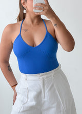 Size S-M Blue Halter Neck Bodysuit