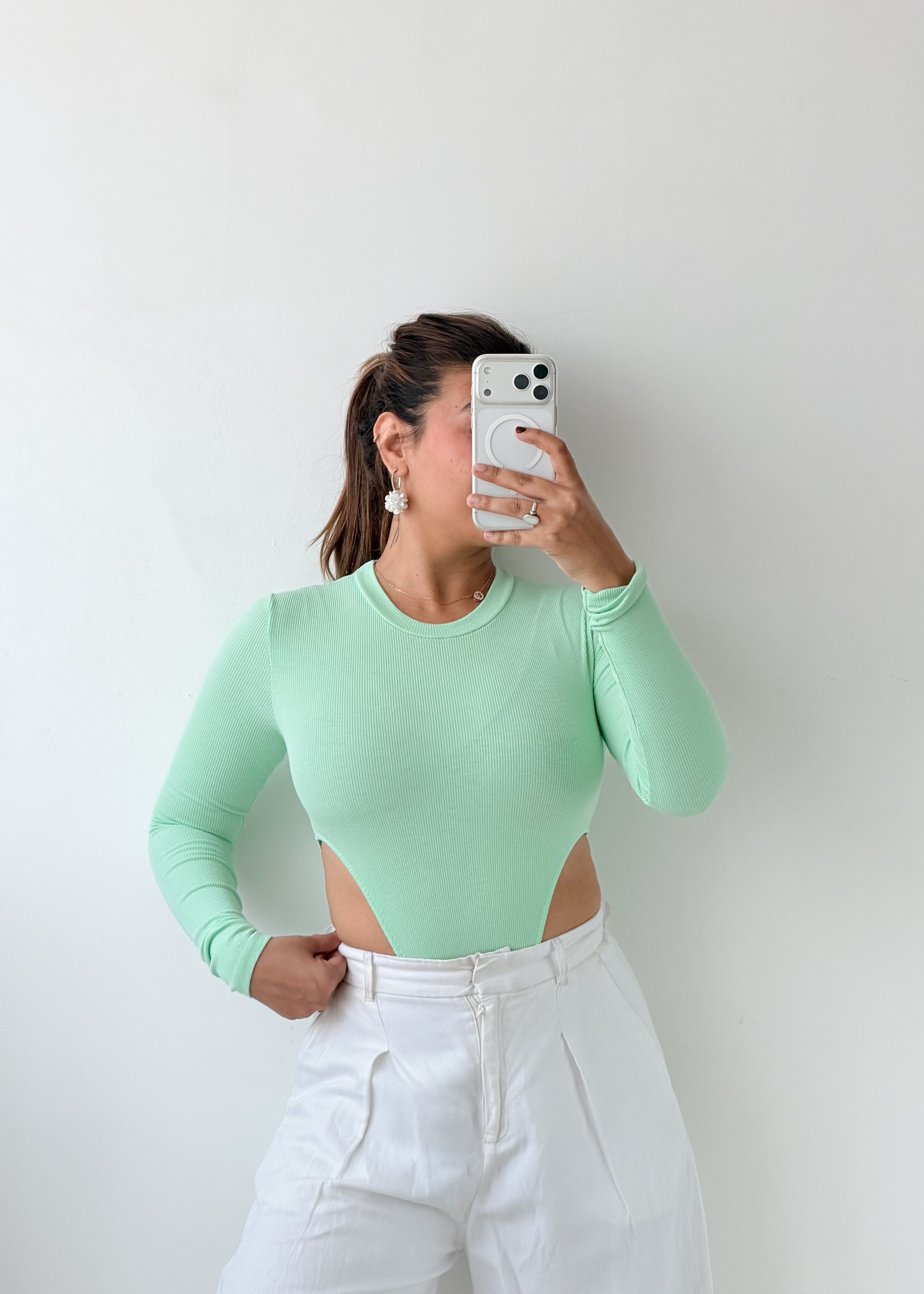 Size XS-S Mint Green Cutout Bodysuit