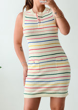 Size S-M Multicolor Striped Mini Dress