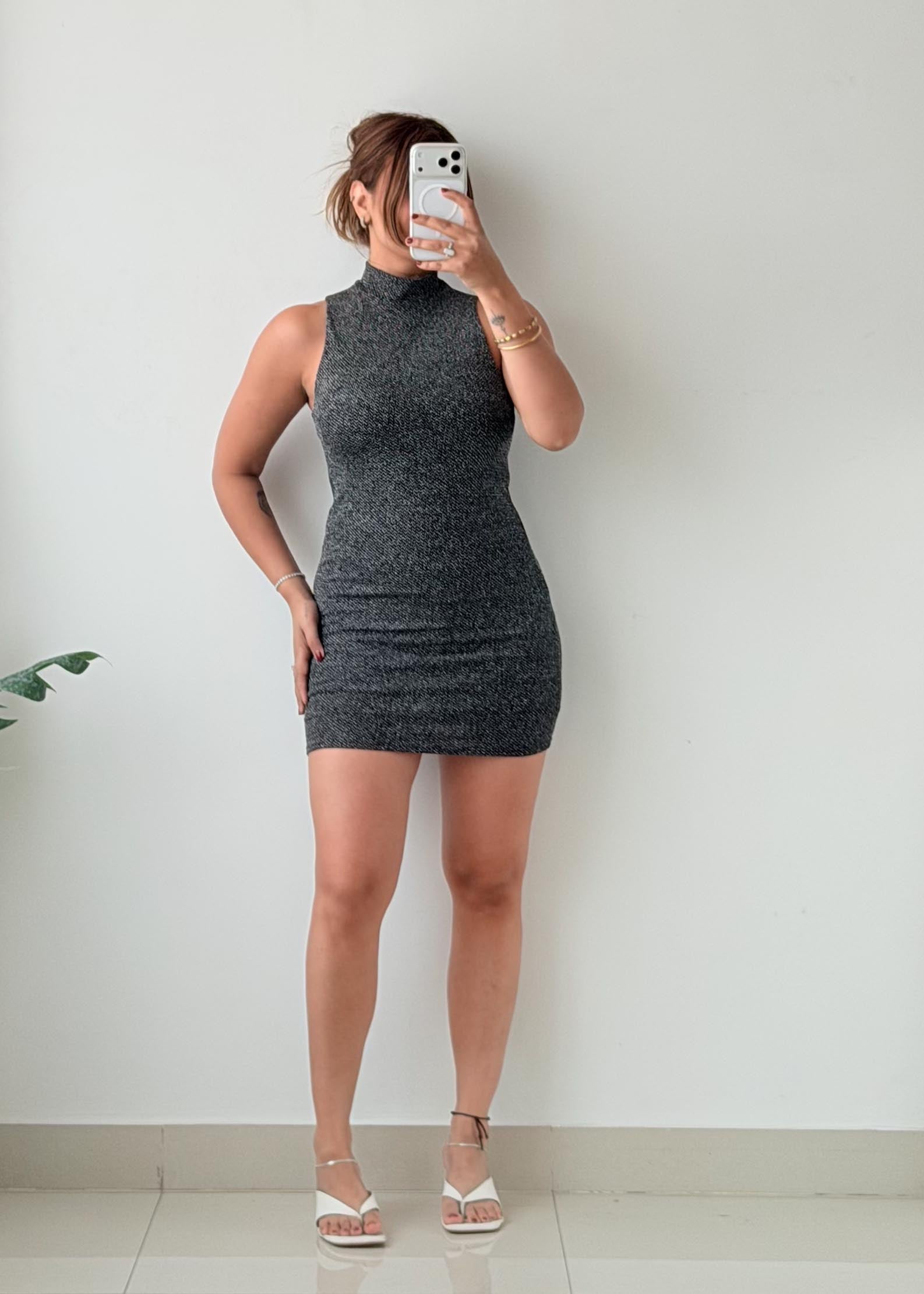 Size S-M Charcoal Grey Mini Dress