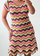 Size S-M Multicolor Zigzag Knit Dress