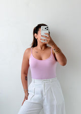 Size M-L Lilac Scoop Neck Bodysuit