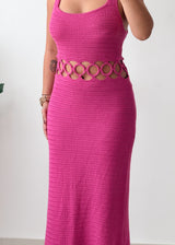 Size M-L Hot Pink Crochet Maxi Dress