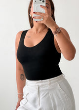 Size XS-S Black Scoop Neck Bodysuit
