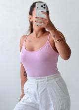 Size M-L Lilac Scoop Neck Bodysuit