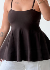 Size XS-S Black Peplum Camisole Top