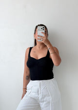 Size XS-S Black Structured Bustier Top