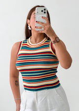 Size XS-S Multicolor Striped Knit Top