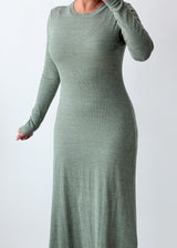 Size S-M Sage Green Ribbed Maxi Dress