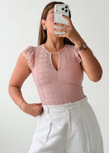 Size XS-S Blush Pink Lace Bodysuit
