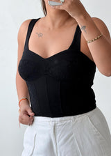 Size XS-S Black Structured Bustier Top
