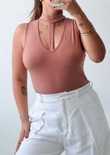 Size S-M Dusty Rose Cutout Bodysuit