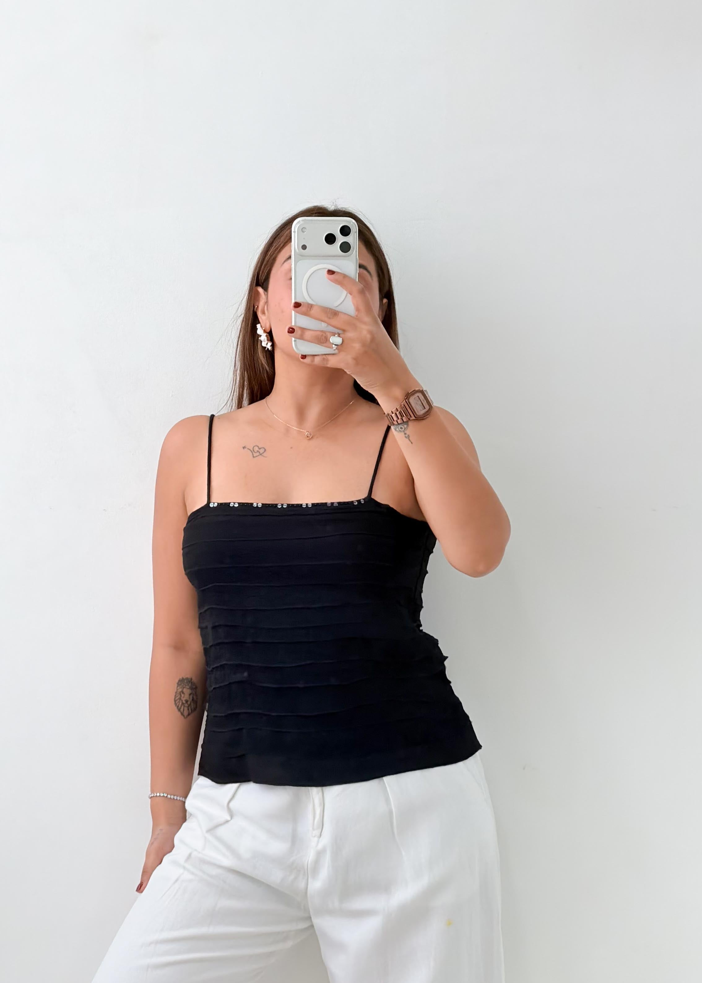 Size S-M Black Ruched Strapless Tube Top