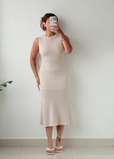 Size XS-S Cream Crochet Midi Dress With Lining