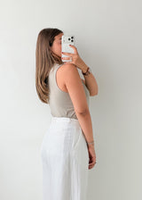 Size XL Taupe Ribbed Bodysuit