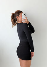 Size XS-S Black Ring Cut-Out Bodysuit
