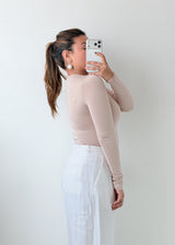 Size XS-S Beige Round Neck Bodysuit