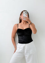 Size XS-S Black Satin Cami Top