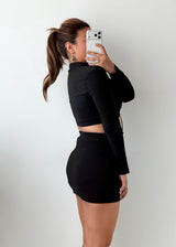 Size XS Black Cut-Out Ring Detail Bodysuit
