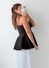 Size XS-S Black Peplum Camisole Top