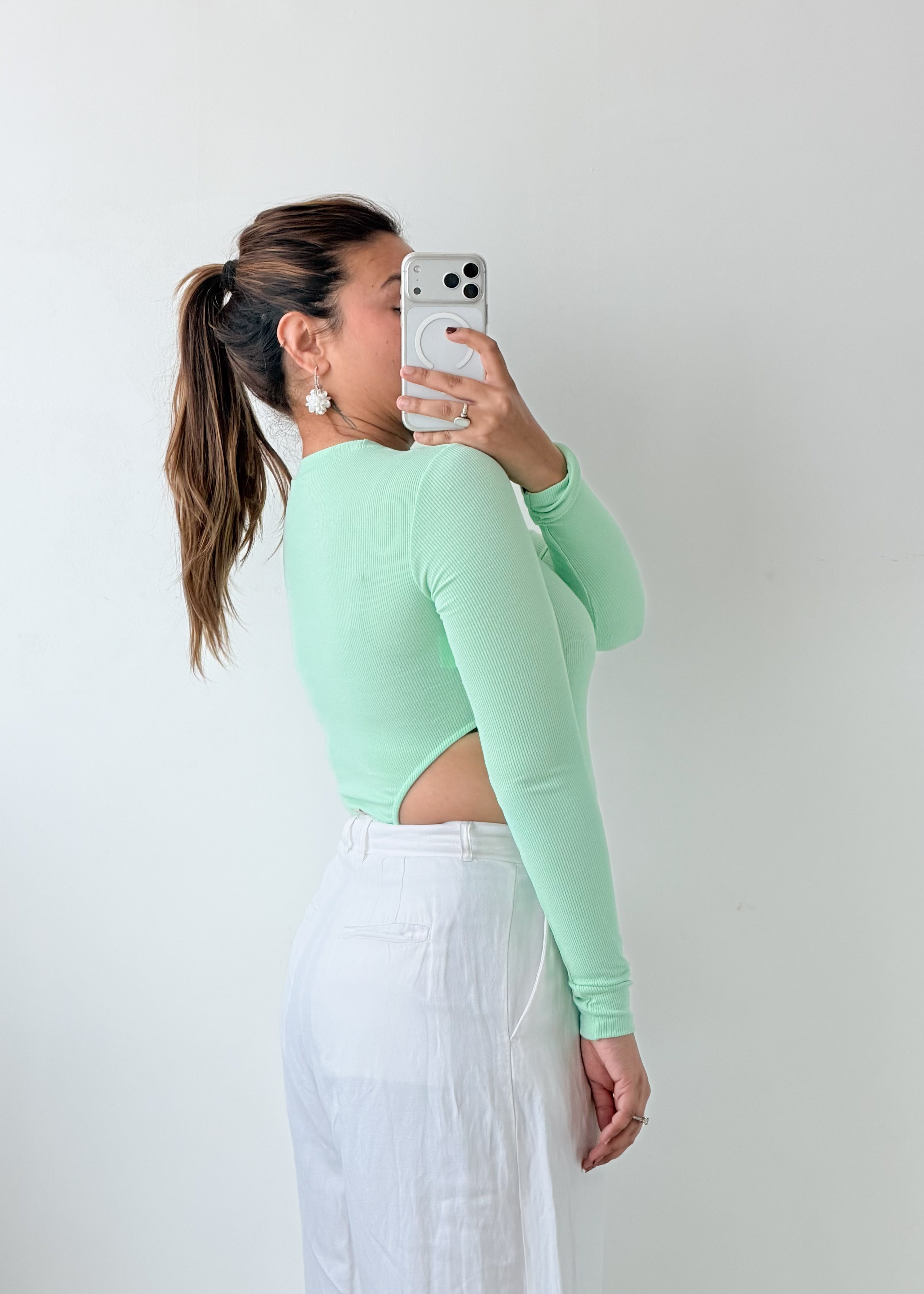 Size XS-S Mint Green Cutout Bodysuit