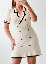 Size XS-S Cream Black Trim Mini Dress