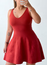 Size XS-M Red Fit & Flare Mini Dress