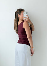 Size M-L Burgundy Fitted Tank Top