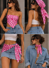Pink Leopard Print Convertible Scarf Top