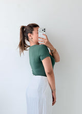 Size M-L Forest Green Scoop Neck Bodysuit