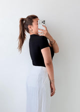 Size XS-S Black Zip-Up Bodysuit