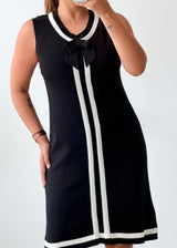 Size M-L Black Bow Detail Midi Dress