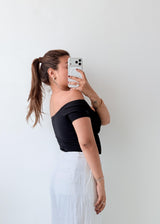 Size XS-S Black Off-Shoulder Bodysuit
