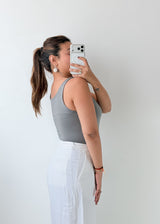 Size M-L Grey Square Neck Bodysuit
