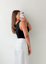 Size XS-S Black Scoop Neck Bodysuit