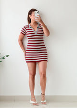 Size XS-S Red White Striped Mini Dress